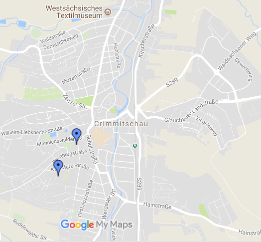 Kartenausschnitt von GoogleMyMaps