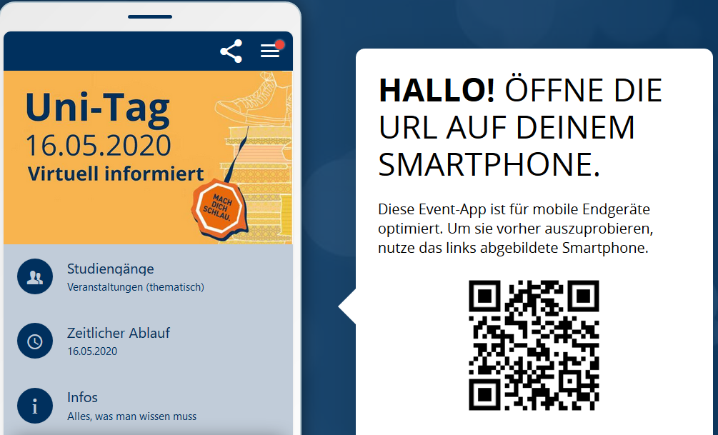 Abb. zur App zum TUD-Hochschultag
