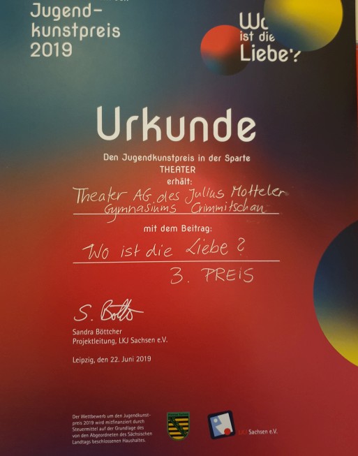 Urkunde 2019 - Platz 3